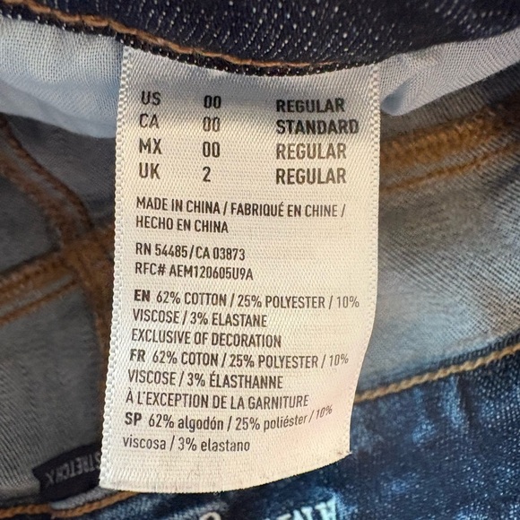 American Eagle Next Level Stretch X distressed jeans size 00 R - Picture 6 of 7